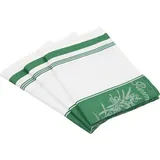 Ross 3er Pack Zwirn Halbleinen Geschirrtücher, Kräuter 50x70 cm | grün - grün