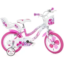 DINO BIKES Flappy 14 Zoll RH 24 cm rosa/weiß