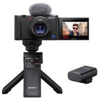 Sony Vlog-Kamera ZV-1 II + Bluetooth Mikrofon W2BT + Bluetooth Griff VPT2BT