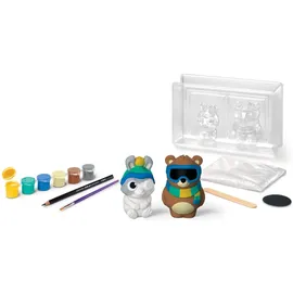 Maped Gipsfiguren-Bastel-Set PLASTER FRIENDS Winter Hase & Bär inkl. 2 Förmchen 9 cm 6 Malfarben