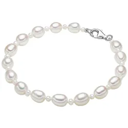 Valero Pearls Perlen-Armband Sterling Silber Süßwasser-Zuchtperle in 19,0 cm Damen 