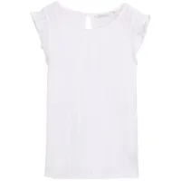Tom Tailor DENIM Damen Loose Fit Pointelle Top, weiß,