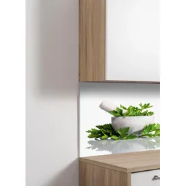 Express Küchen Küchenrückwand EXPRESS KÜCHEN "Kräuter", grün (weiß, grün), B:60cm H:55,9cm, Holzwerkstoff, Spritzschutzwände