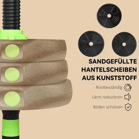 sportnow Hantelset verstellbar 20 kg Kurzhanteln grün