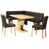 Home Affaire Eckbankgruppe »Laros Sitzgruppe, Eckbank, Stühle, Tisch«, (Set, 4tlg Set), perfekt für Küche, Esszimmer, Wohnzimmer, Bestseller, braun