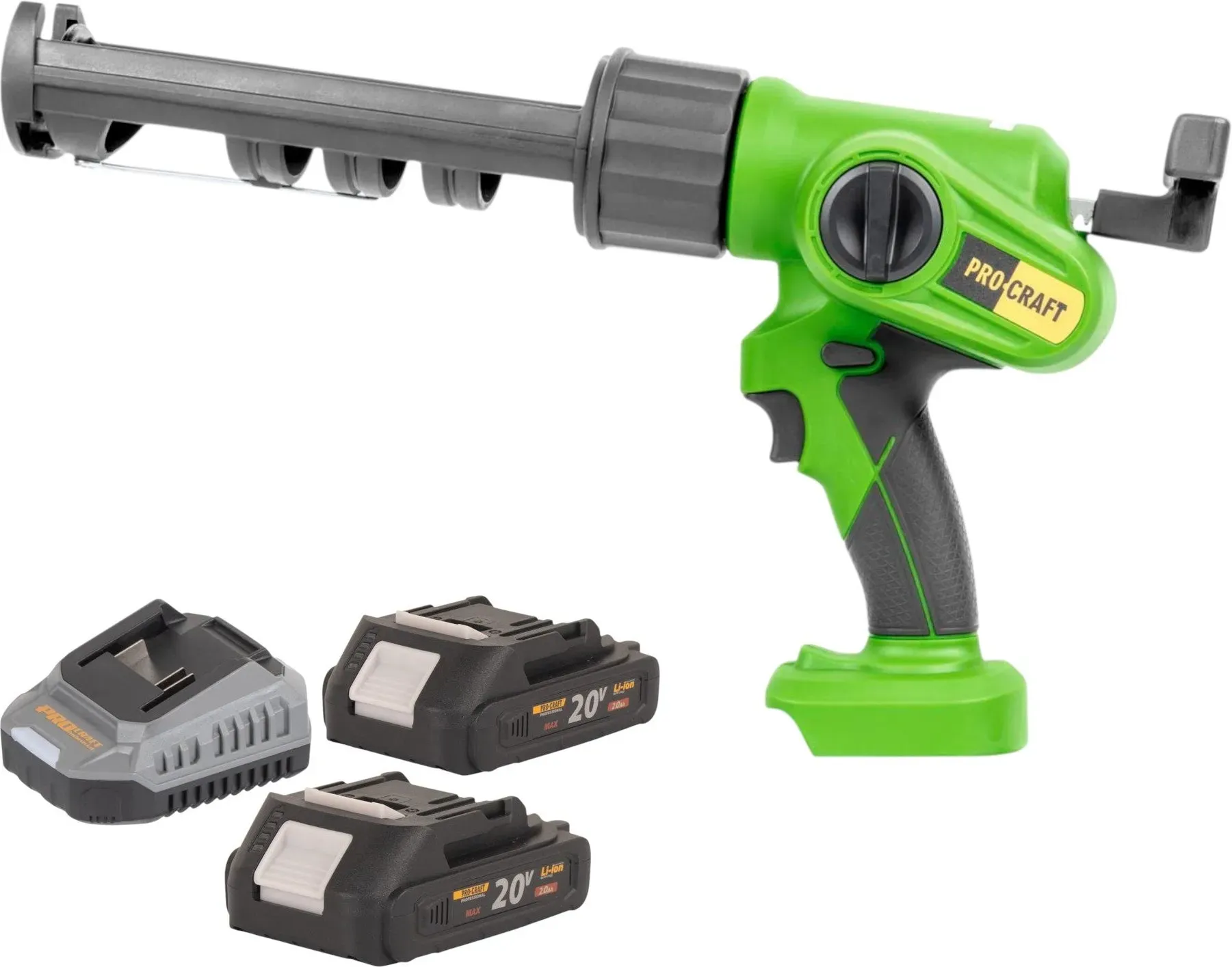 Procraft PC20bb Akku Kartuschenpistole 20 V 2000 N 280 - 310 ml + 2x Akku 2,0 Ah + Ladegerät