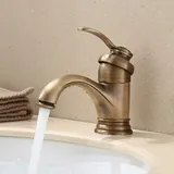 Antiker Wasserhahn im europäischen Stil, hochwertiger Heiß-Kalt-Wasserhahn über dem Waschbecken