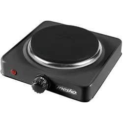 Mesko MS 6508 Elektrokochplatte, Kochzone 15,4 cm, stufenlos regelbarer Thermostat, kompakt, ideal für Camping, 1000W, Schwarz