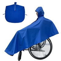 GAVALE Wasserdichter Regenponcho Für Rollstuhlfahrer, Der Poncho Für Den Rollstuhl Mit Kapuze, Universalgröße Rollstuhl Regenponcho Für Rollstühle, Mobilität Und Elektroroller,Blau