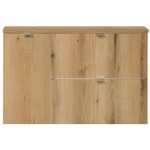 [en.casa] Waschtischunterschrank Skelbolu 90x60x40 cm Eicheoptik [en.casa]