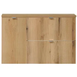 [en.casa] Waschtischunterschrank Skelbolu 90x60x40 cm Eicheoptik [en.casa]