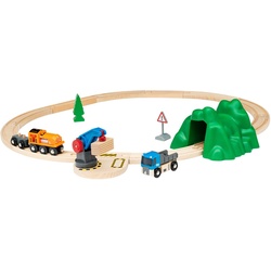 BRIO® Spielzeug-Eisenbahn BRIO® WORLD, Starterset Güterzug mit Kran, (Set), Made in Europe, FSC®- schützt Wald - weltweit bunt