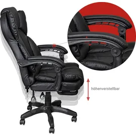 Trisens Chefsessel mit Fußstütze schwarz