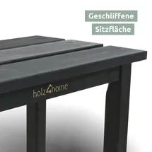 holz4home® Gartenbank 118 x 40 x 45 cm Schwarz