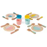 Janod 20-teiliges Service Holz Design Retro (J06600)