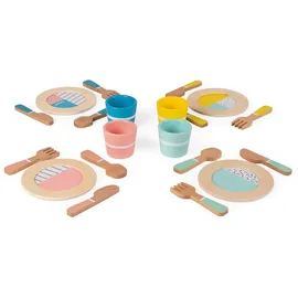 Janod 20-teiliges Service Holz Design Retro (J06600)