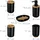 Relaxdays Badezimmer Set Badaccessoire-Set Schwarz/Natur