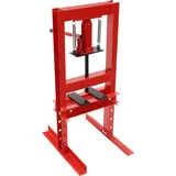 Hydraulische Werkstattpresse - 6 t - Hub 125 mm - Arbeitsbereich 0–28 cm - Höhenverstellbar - Manuell - Kohlenstoffstahl - Mit Pressplatten - Rot