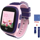 TPFNet Kinder Smartwatch mit Silikon Armband - Smartwatch für Kinder mit SOS und GPS Funktion - Modell SW10 - Rosa - Rosa