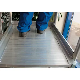 Günzburger MUNK Aluminium-Podestleiter, einseitig begehbar, mit Federrollen, 2 Stufen