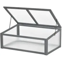 Outsunny Frühbeet Holz, Mini Gewächshaus 100 x 65 x 40 cm, Treibhaus mit Abdeckung, UV Schutz, lichtdurchlässig Frühbeetkasten, winterfest Hochbeet für