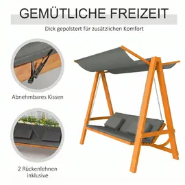 Outsunny Hollywoodschaukel Grau 3-Sitzer