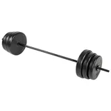 Signature Fitness 45,4 kg Standard-Hantelscheiben-Set inkl. 2 x 4,5 kg, 2 x 6,8 kg und 2 x 11,3 kg Hantelscheiben mit Standard-Langhantel