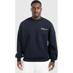 Herren Sweatshirt Liquid Brail Marineblau feigenlila XS/S