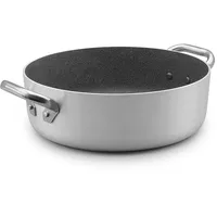 Pentole Agnelli ALSA106GPI28 Serie Shark Skin Induktion, niedrige Kasserolle, antihaftbeschichtet, mit 2 Griffen aus Edelstahl, 28 cm