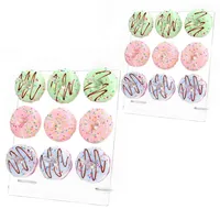 YestBuy Acryl-Donut-Wandständer, 2 Sets, quadratisch, transparent, für bis zu 54 Donuts, für Weihnachten, Hochzeit, Geburtstag, Leckerli-Partys, Kindergeburtstag