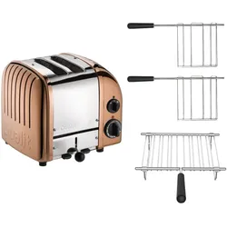 Dualit Toaster Paket 3, 2er Toaster mit Brötchenaufsatz und zwei Sandwichzangen