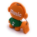 Onwomania Music Man Figur Orange Funny USB Stick 64 GB USB 3.0 Speicherstick USB-Datenträger