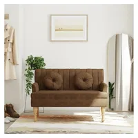 VidaXL Sitzbank, mit Kissen Braun 113x64,5x75,5 cm Wildleder-Optik