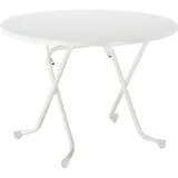 BEST Freizeitmöbel Dublin Klapptisch Ø 100 x 105 cm Weiß