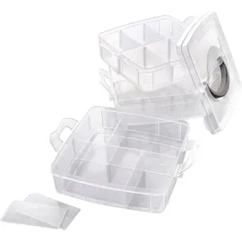 Folia Sortierbox 18 Fächer transparent 15 x 12,5 x 15 cm