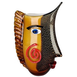 Casa Padrino Designer Glasvase Mehrfarbig 21 x 10 x H. 31 cm - Dekovase - Blumenvase Vase