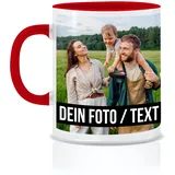 Tasse personalisiert mit eigenem Foto personalisierte Tasse mit Foto Geschenk für Freundin Geschenke Frauen Fototasse bedrucken Muttertagsgeschenk Fototasse Fotogeschenke Kaffeetasse (Rot)