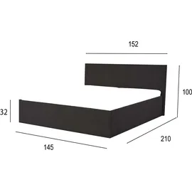 Halmon Schlafkomfort Betten Gent 140 x 200 cm H3 Grau