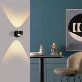 Schöner Wohnen SCHÖNER WOHNEN-Kollektion LED-Wandleuchte Chia Alu, Eisen, Stahl & Metall Schwarz