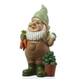 MARELIDA Gartenzwerg BERT Gärtner Zwerg mit Gemüse Polyresin Gartenfigur 29cm