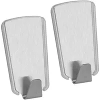 Metaltex pullCLEAN Inox Klebehaken, trapezförmig 2 Stück, silber