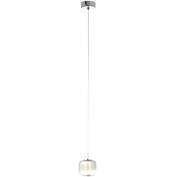 BRILLIANT Rafa LED Pendelleuchte 1flg chrom/rauchglas Innenleuchten,Pendelleuchten   1x 7W LED integriert, (Lichtstrom: 437lm, Lichtfarbe: 3000K)   In der Höhe einstellbar / Kabel kürzbar