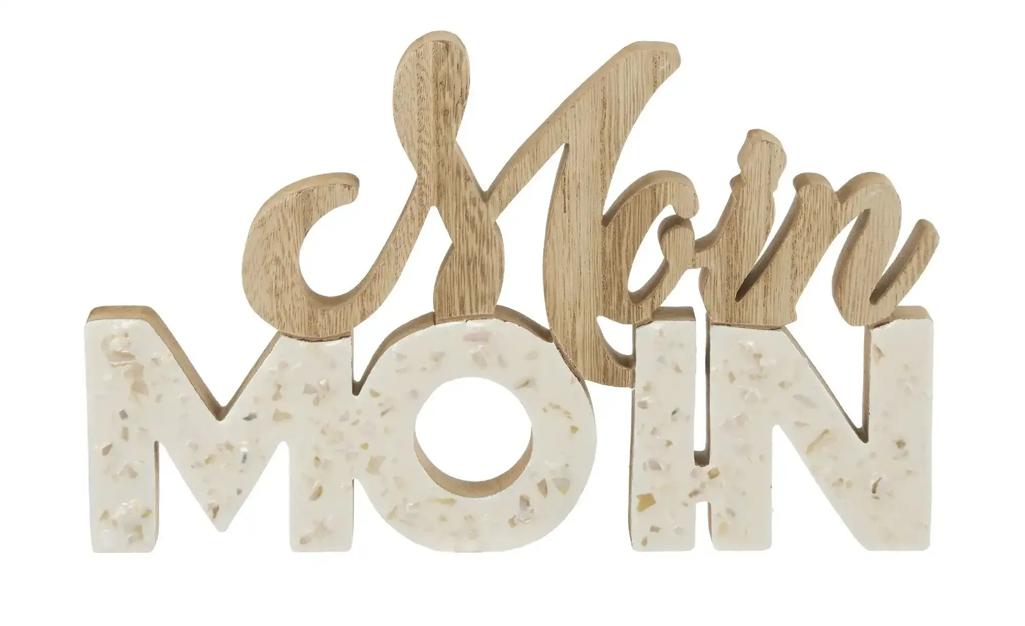 HOME STORY Schriftzug Moin Moin   , braun , MDF , Maße (cm): B: 1,8 H: 14,5