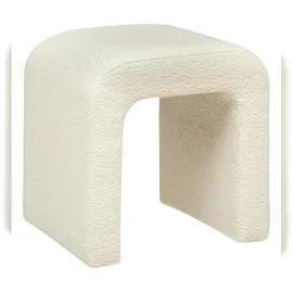 Atmosphera Hocker Sevi Bouclé 41 x 35 x 43 cm Weiß