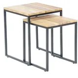 SonnenPartner Cambridge Beistelltisch 45 x 45 x 40 cm Anthrazit/Teak