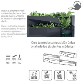 Prosperplast Cascade Garden 78 x 19 x 35 cm Anthrazit