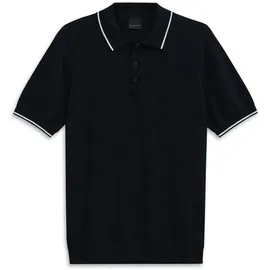 Bugatti Poloshirt "Regular Fit", Herren, Gr. M, blau (390, marine), 65% Viskose, 35% Polyamid, unifarben, regular fit, ohne Ausschnitt, Rippbündchen, Shirts, angenehm weich und zeitloses Design