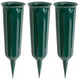 BAYLI Bodenvase Grabvase 3er Set Kunststoff Weiß
