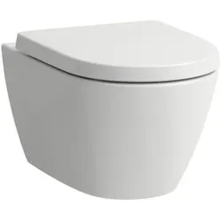 SCALIDO-Wand-WC-Set spülrandlos verdeck. Befest inkl WC-Sitz mit Absenkautom weiß