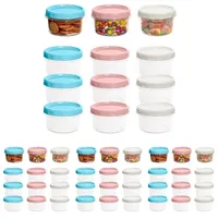 Cozary 12-Pack Kleine Dosen mit Deckel Plastik, 250ML Wiederverwendbare Snackdose, Gefrierdosen Klein, Auslaufsichere Schraubverschluss Plastikbehälter für Mittagessen Joghurt Obst (Packung mit 4)